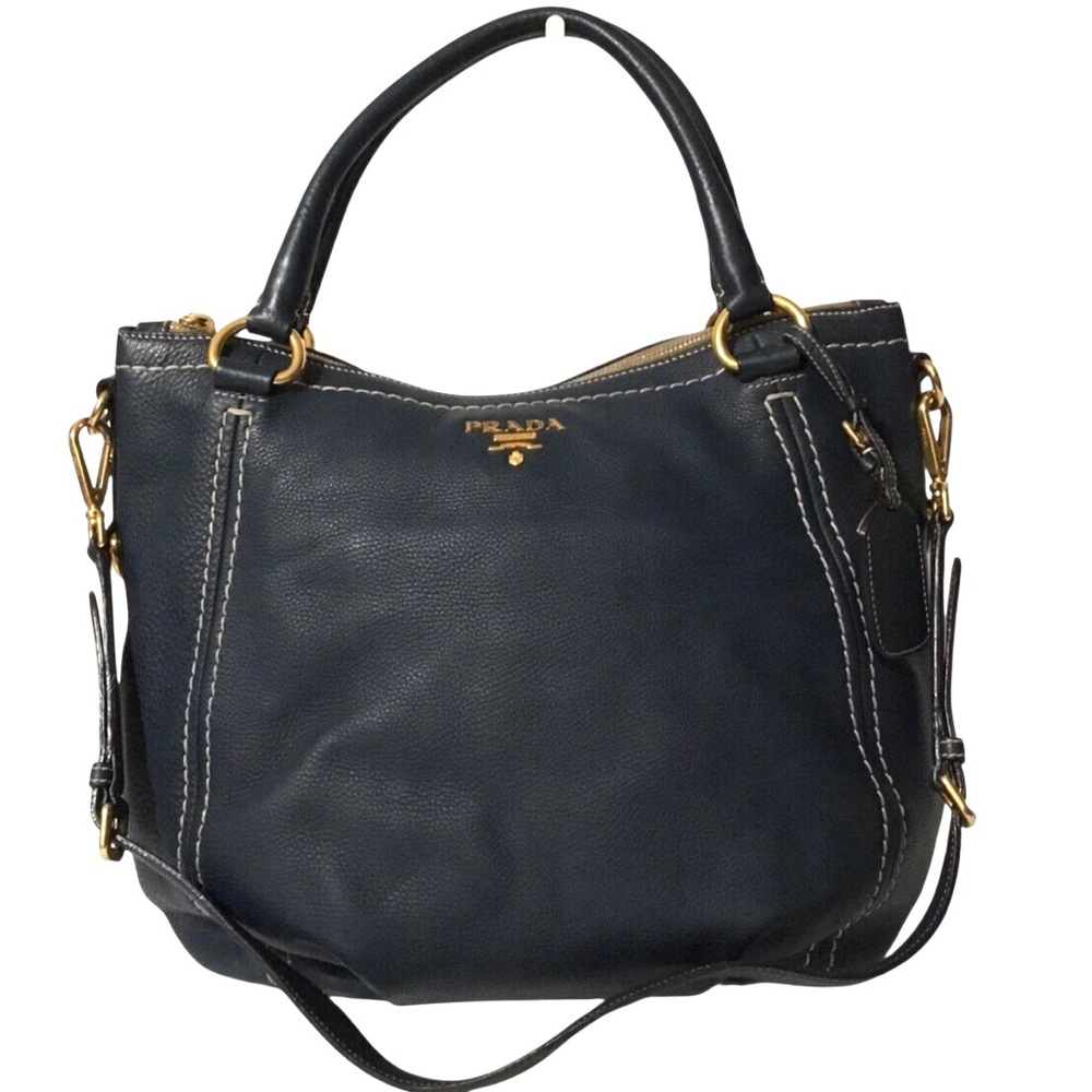 Authentic Prada Tote Leather  Bag  Convertible Bag
